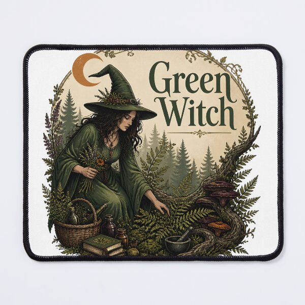 Item preview, Green Witch Among Moss & Roots designed and sold by LiviuGligoros.