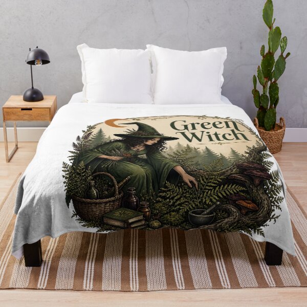 Item preview, Green Witch Among Moss & Roots designed and sold by LiviuGligoros.