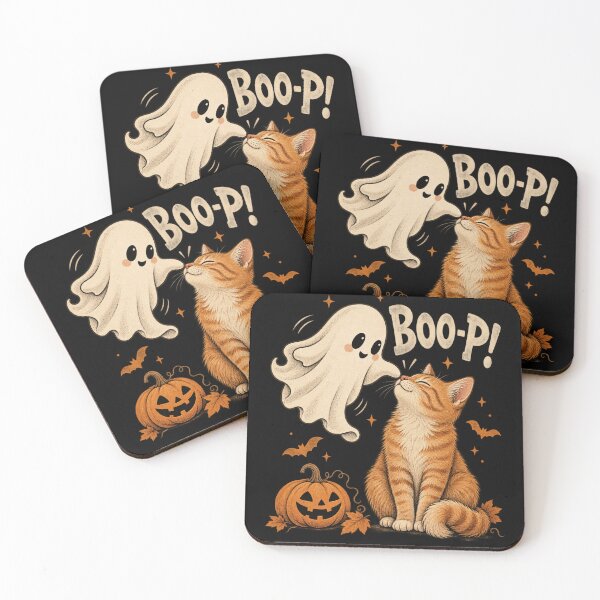 Item preview, Boo-P Ghost Orange Tabby Cat Nose Boop Halloween T-Shirt – Cute Tabby Cat Gift, Halloween Cat Graphic Tee designed and sold by Trendably.
