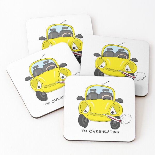Item preview, I’m Overheating Sticker | Funny Yellow Car Burnout Meme designed and sold by MyxaART.