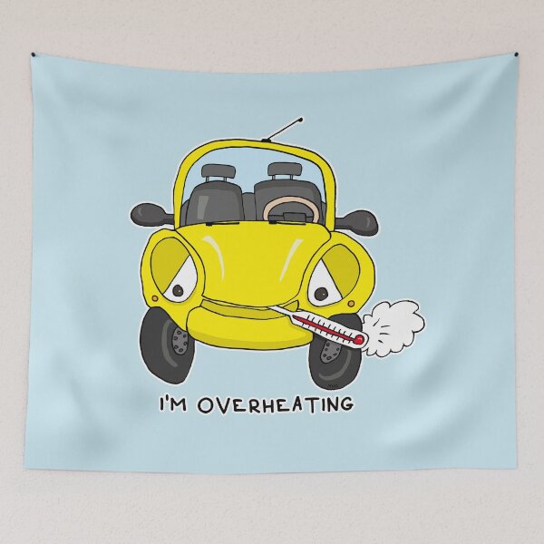 Item preview, I’m Overheating Sticker | Funny Yellow Car Burnout Meme designed and sold by MyxaART.