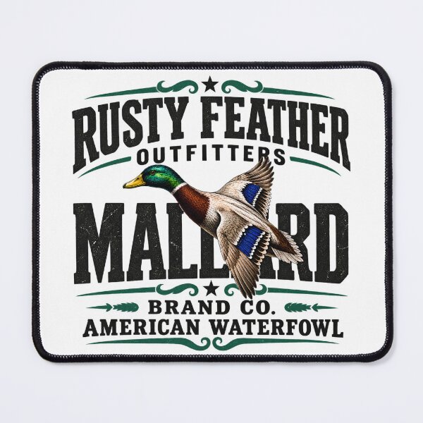 Item preview, Rusty Feather Outfitters Mallard Design Retro American Waterfowl designed and sold by VGAfanatic.