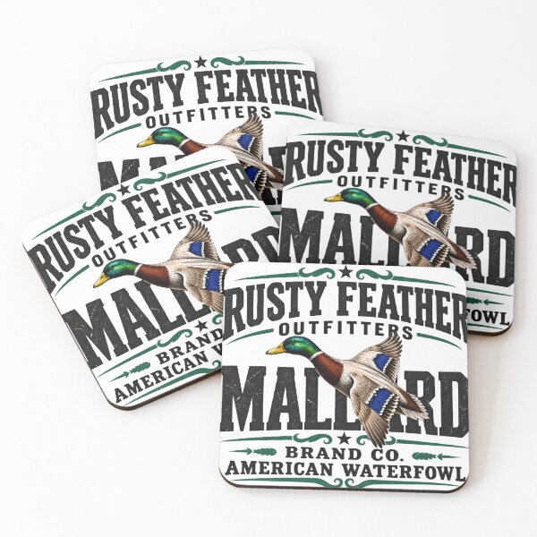 Item preview, Rusty Feather Outfitters Mallard Design Retro American Waterfowl designed and sold by VGAfanatic.
