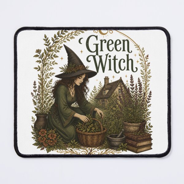 Item preview, Green Witch Gathering Garden Remedies designed and sold by LiviuGligoros.