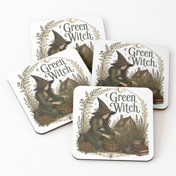 Item preview, Green Witch Gathering Garden Remedies designed and sold by LiviuGligoros.