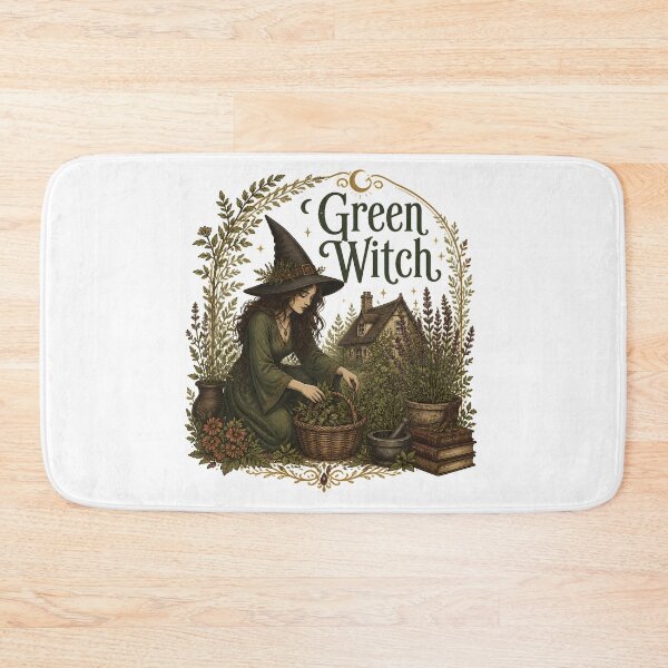 Item preview, Green Witch Gathering Garden Remedies designed and sold by LiviuGligoros.