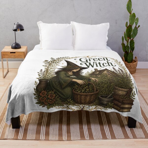 Item preview, Green Witch Gathering Garden Remedies designed and sold by LiviuGligoros.