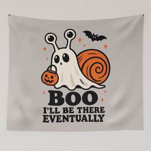 Item preview, Ghost Snail Halloween – Cute Spooky Snail “Boo, I’ll Be There Eventually” designed and sold by Skryp-art.