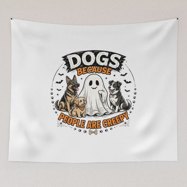 Item preview, Dogs Because People Are Creepy Halloween Ghost Dog designed and sold by OlyvieArt.