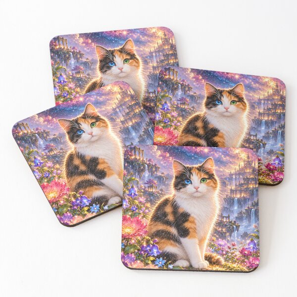 Item preview, Lucky cat on rocks in galaxy space designed and sold by knuppify.
