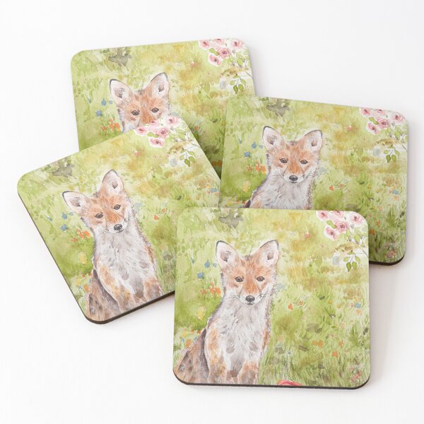 Item preview, one cute baby fox watercolour painting  designed and sold by SelenePaintings .