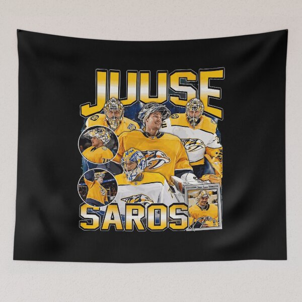 Item preview, Juuse Saros Retro Hockey Vintage Graphic Tee designed and sold by KarinaJoh86182.