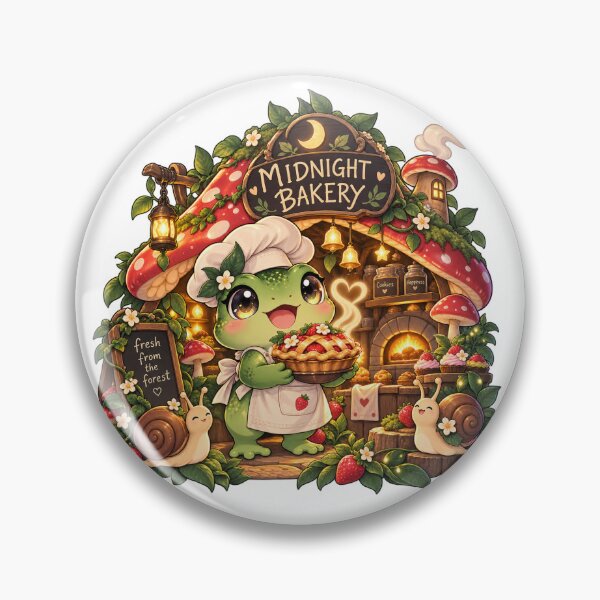 Item preview, Cute Frog Midnight Bakery Mushroom Cottage designed and sold by Mikkerz.