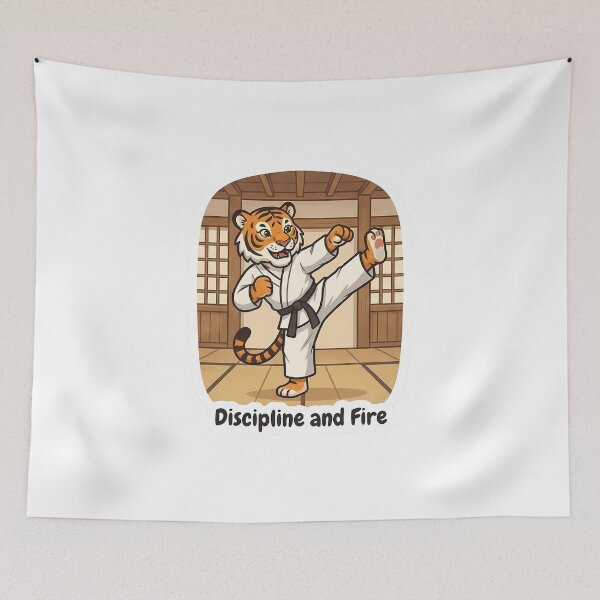 Item preview, Cute Tiger Karate Fighter – Discipline and Fire Martial Arts Gift designed and sold by Isliath.