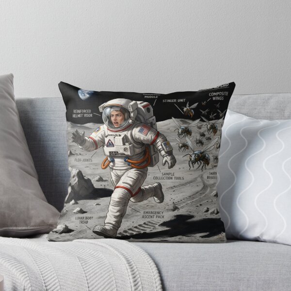 Item preview, NASA astronaut runs from bees on the moon designed and sold by WiseBow.