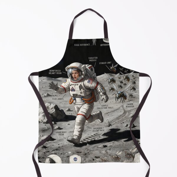 Item preview, NASA astronaut runs from bees on the moon designed and sold by WiseBow.