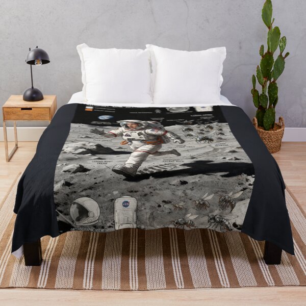 Item preview, NASA astronaut runs from bees on the moon designed and sold by WiseBow.