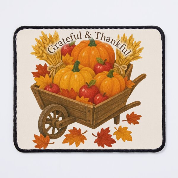 Item preview, Grateful and Thankful Autumn Harvest Pumpkin Wheelbarrow designed and sold by Little-Miracle.