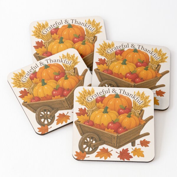 Item preview, Grateful and Thankful Autumn Harvest Pumpkin Wheelbarrow designed and sold by Little-Miracle.