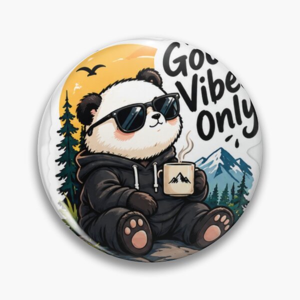 Item preview, Good Vibes Only Panda – Positive Motivation designed and sold by rakesh design studio .
