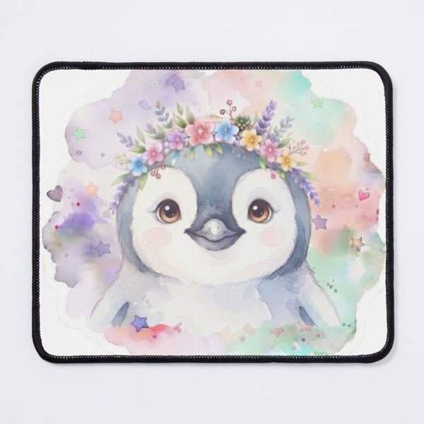 Item preview, Pastel Kawaii Penguin Floral Crown Coffee Mug & Cute Antarctic Animal Sticker designed and sold by Miming.