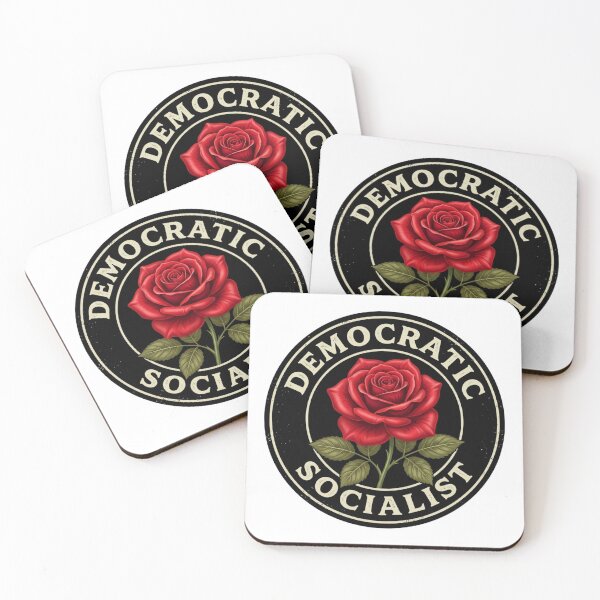 Artikelvorschau, Demokratisch-sozialistisches Emblem der Roten Rose (Vintage-Stil) – Progressive Linke – Gewerkschaftsaktivismus entworfen und verkauft von raedattia.
