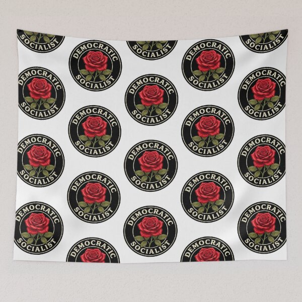 Item preview, Democratic Socialist Red Rose Vintage Emblem Progressive Leftist Labor Union Activism designed and sold by raedattia.
