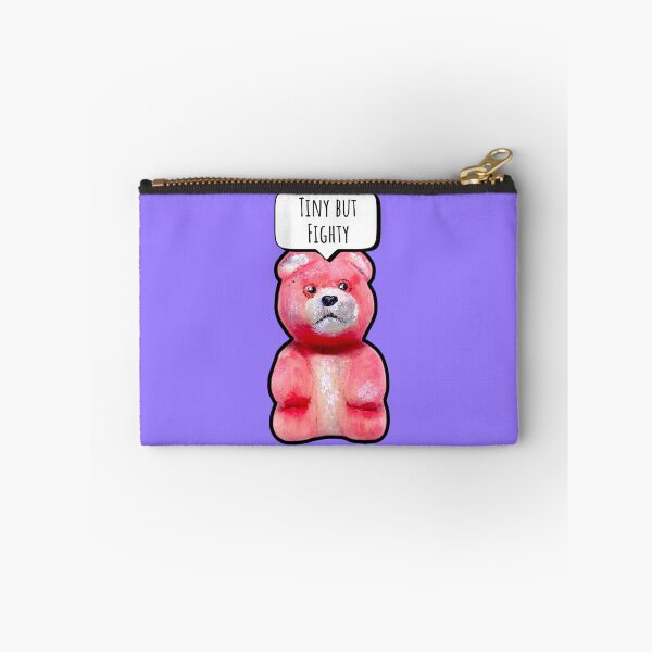 Item preview, Tiny but Fighty - cute pink teddy bear - Wood Carved Animal designed and sold by TurquoiseChicken.