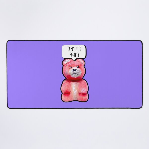 Item preview, Tiny but Fighty - cute pink teddy bear - Wood Carved Animal designed and sold by TurquoiseChicken.