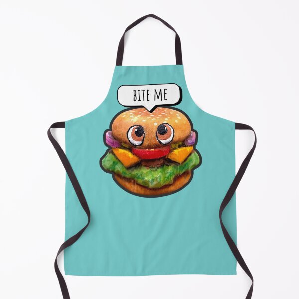 Item preview, Funny burger - Bite me! Carved Wooden Food Character designed and sold by TurquoiseChicken.