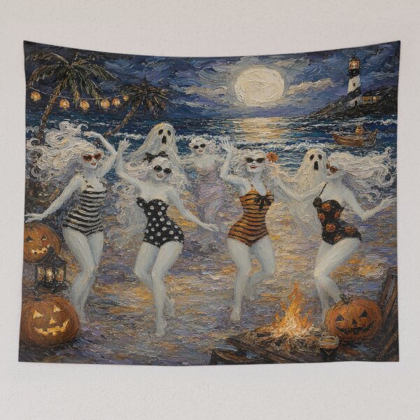 Item preview,  Impasto Ghost Beach Party Portrait designed and sold by FotoworldEdel.