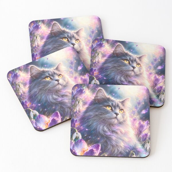 Item preview, Maine Coon cat in the Crocus Galaxy field designed and sold by knuppify.
