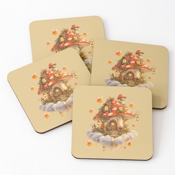 Item preview, Whimsical Halloween Mushroom House Candy Corn Storybook Art – Dreamy Print designed and sold by MagicMakerPh.