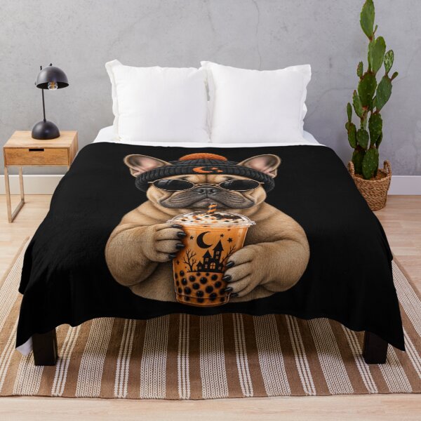 Item preview, French Bulldog Loves Spooky Iced Coffee Halloween Season designed and sold by FreshVibe Prints.