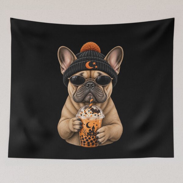 Item preview, French Bulldog Loves Spooky Iced Coffee Halloween Season designed and sold by FreshVibe Prints.