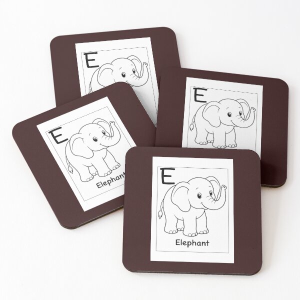 Item preview, Elephant Letter E Design designed and sold by ZedColors.