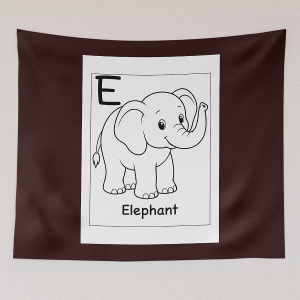 Item preview, Elephant Letter E Design designed and sold by ZedColors.
