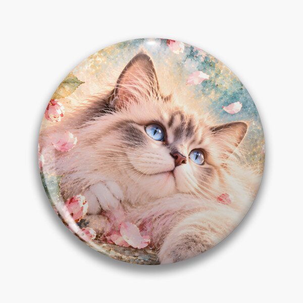 Item preview, Ragdoll cat in the cherry blossom galaxy sky designed and sold by knuppify.