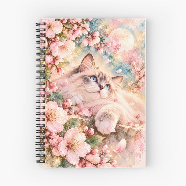 Item preview, Ragdoll cat in the cherry blossom galaxy sky designed and sold by knuppify.