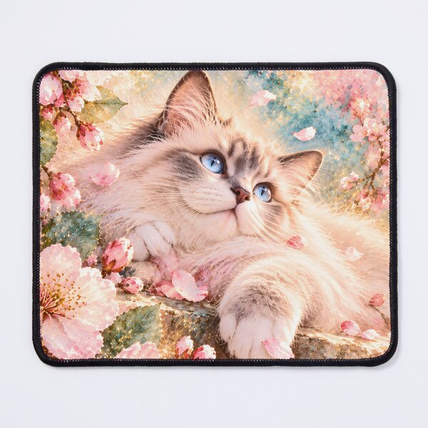Item preview, Ragdoll cat in the cherry blossom galaxy sky designed and sold by knuppify.