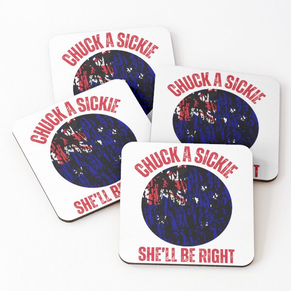Item preview, CHUCK A SICKIE, SHE'LL BE RIGHT designed and sold by MuggyandMo.