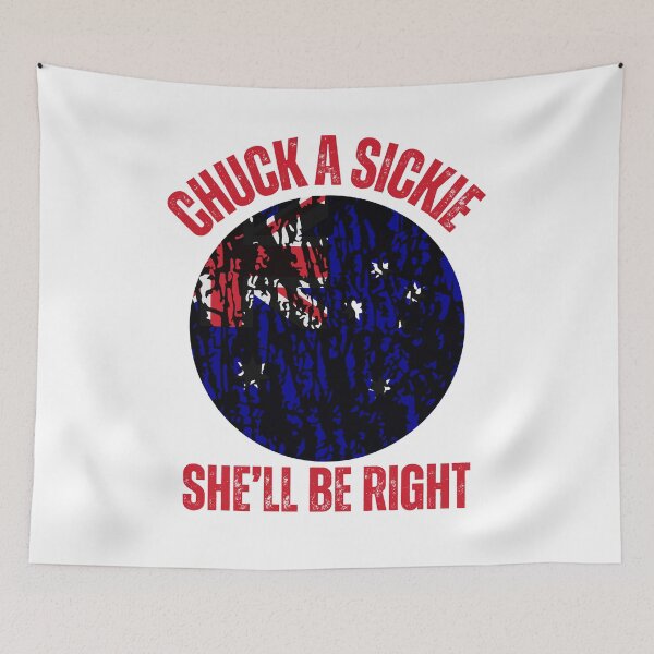 Item preview, CHUCK A SICKIE, SHE'LL BE RIGHT designed and sold by MuggyandMo.