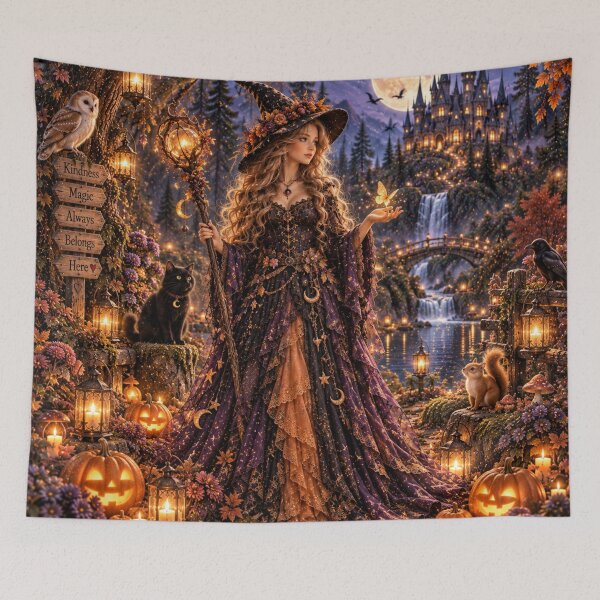 Item preview, Moonlit Witch Enchanted Halloween designed and sold by FairyArtCottage.