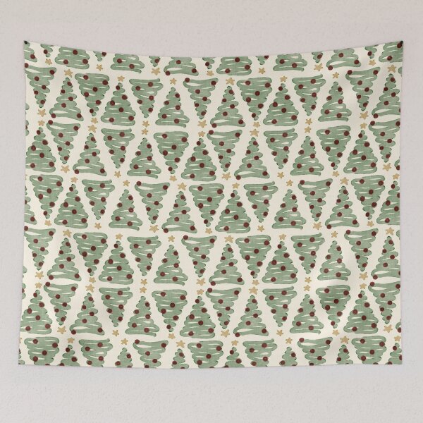 Item preview, Cozy Hand Drawn Christmas Tree Pattern designed and sold by DesigndN.