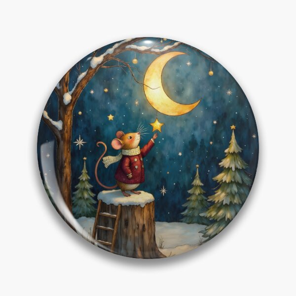 Item preview, Stained Glass Christmas Mouse Reaching for Star designed and sold by Connys Colorful World.