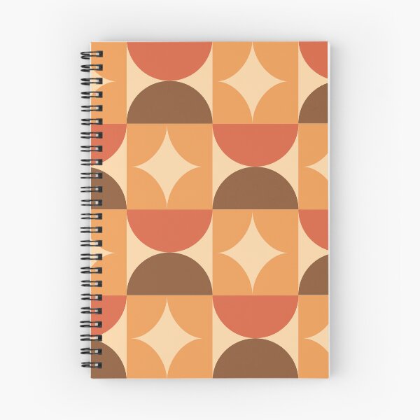 Item preview, Mid Century retro starbursts with half circles in burnt orange, brown and cream designed and sold by Yasminepatterns .