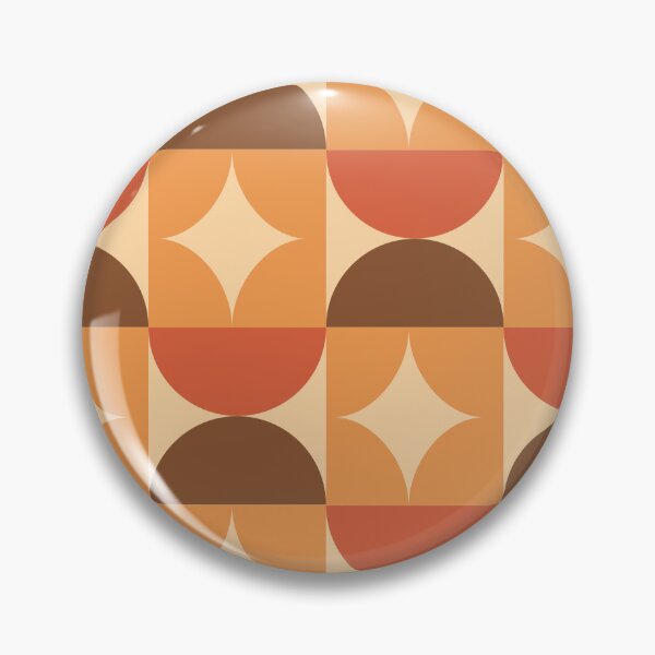 Item preview, Mid Century retro starbursts with half circles in burnt orange, brown and cream designed and sold by Yasminepatterns .