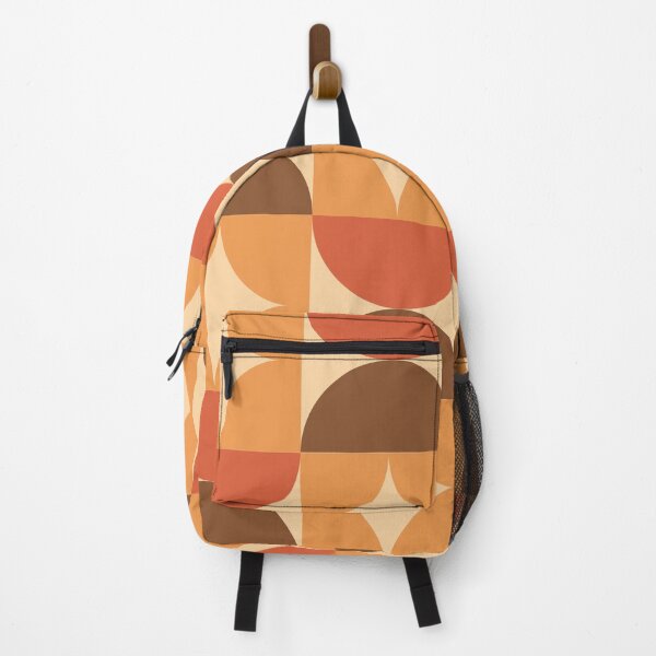 Item preview, Mid Century retro starbursts with half circles in burnt orange, brown and cream designed and sold by Yasminepatterns .