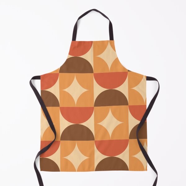 Item preview, Mid Century retro starbursts with half circles in burnt orange, brown and cream designed and sold by Yasminepatterns .