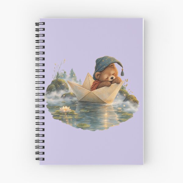 Item preview, Whimsical Halloween Bear Cub Paper Boat Storybook Art – Dreamy Fairytale Print designed and sold by MagicMakerPh.
